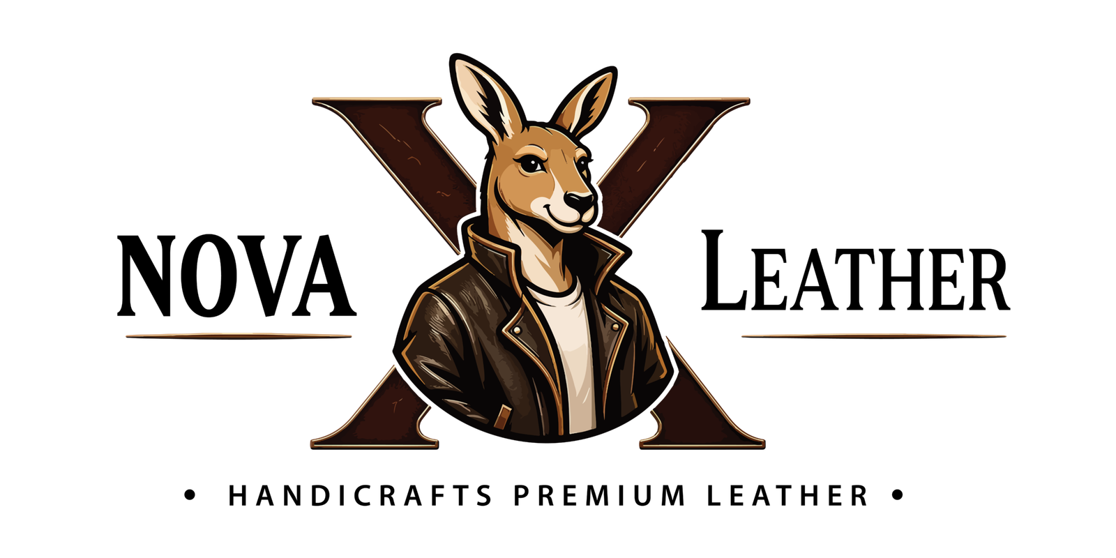 Nova X Leather footer logo – premium handmade leather jackets, belts and accessories Australia