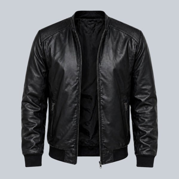 Men's casual leather bomber jacket, genuine leather craftsmanship by Nova X Leather Epping